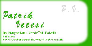 patrik vetesi business card